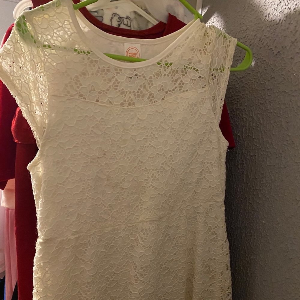 Cute girls lace white dress sz. Xl 14-16